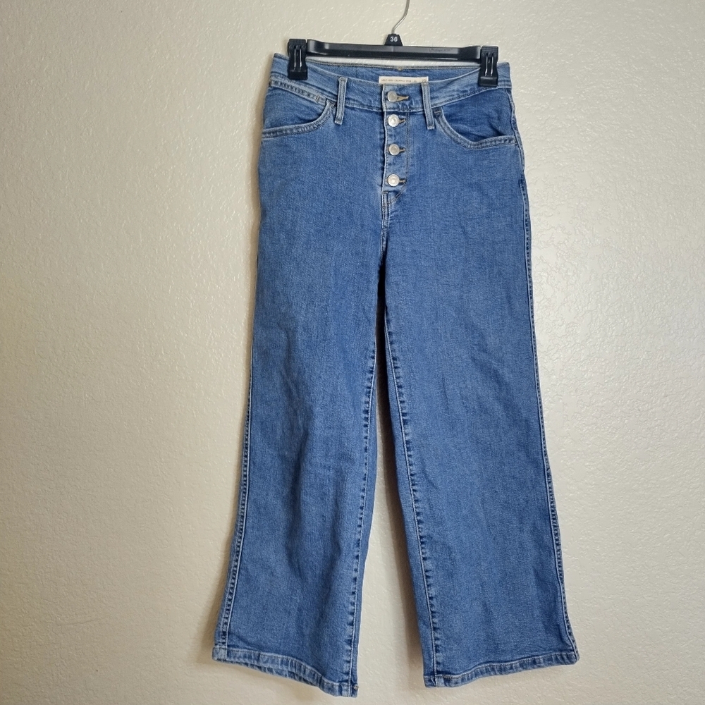 Levi's Mile High Cropped Wide Leg Jeans Sz 25